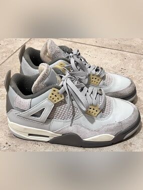 Air Jordan 4 Retro SE Grey Suede Basketball Shoes Sz 7 Craft Photon Dust W 8.5